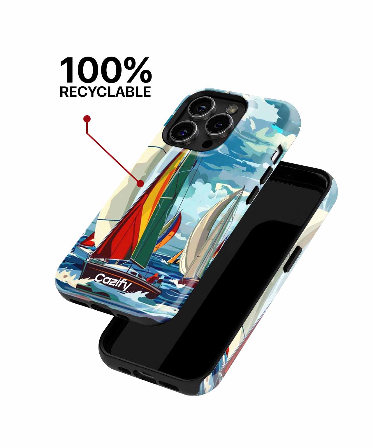 Sailing Adventure on Colorful Waves iPhone case Case Cazify - Delivery Canada