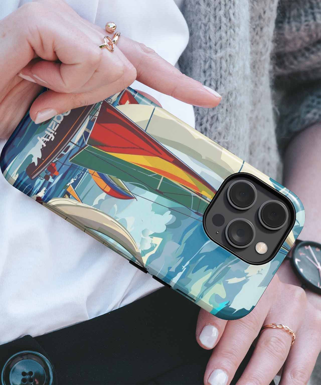 Sailing Adventure on Colorful Waves iPhone case Case Cazify - Delivery Canada