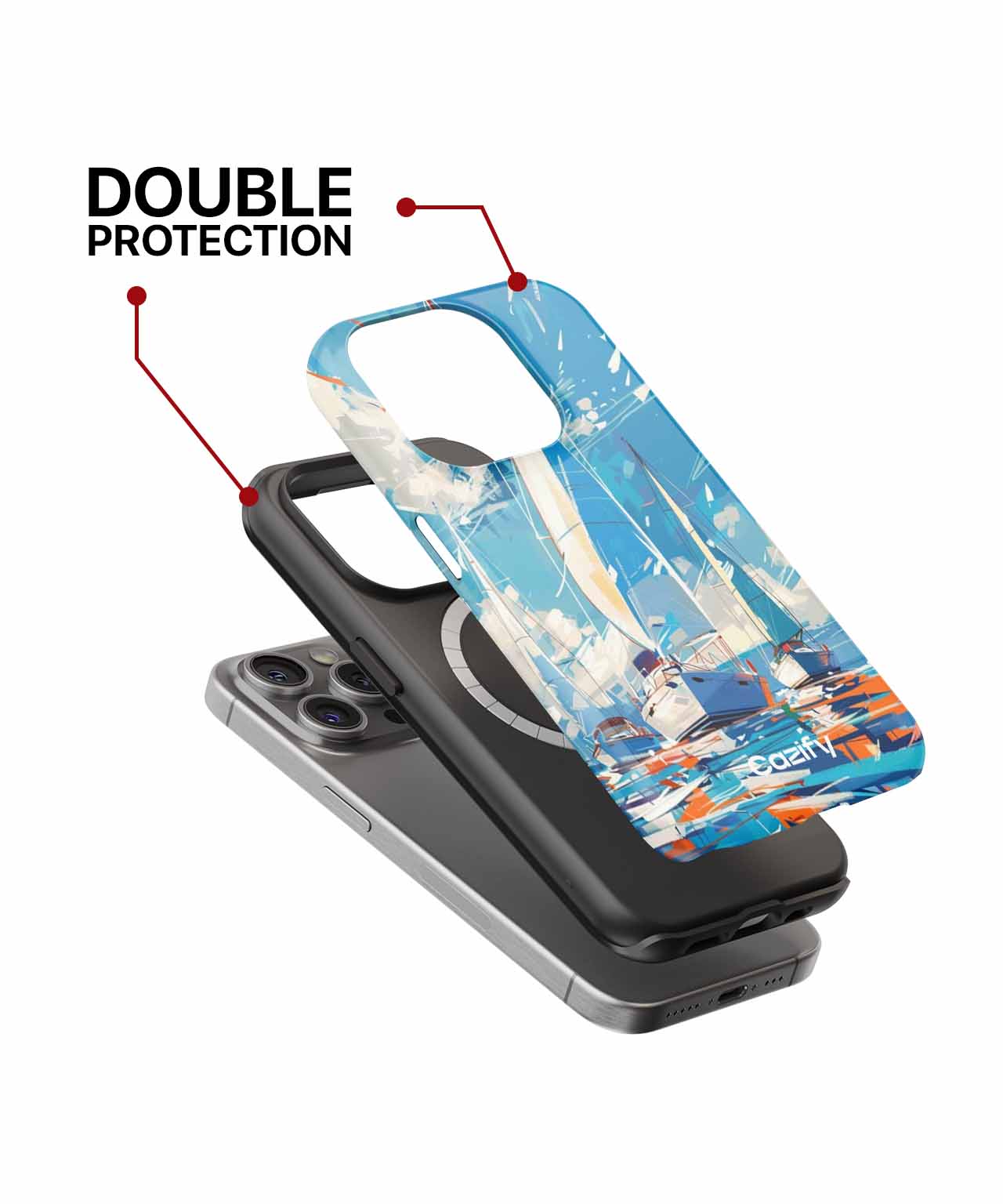 Sailing Adventure on Colorful Waves iPhone case Case Cazify - Delivery Canada
