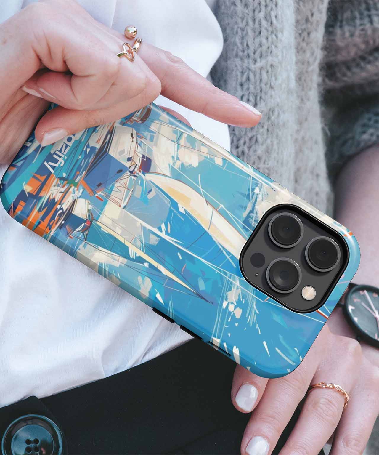 Sailing Adventure on Colorful Waves iPhone case Case Cazify - Delivery Canada