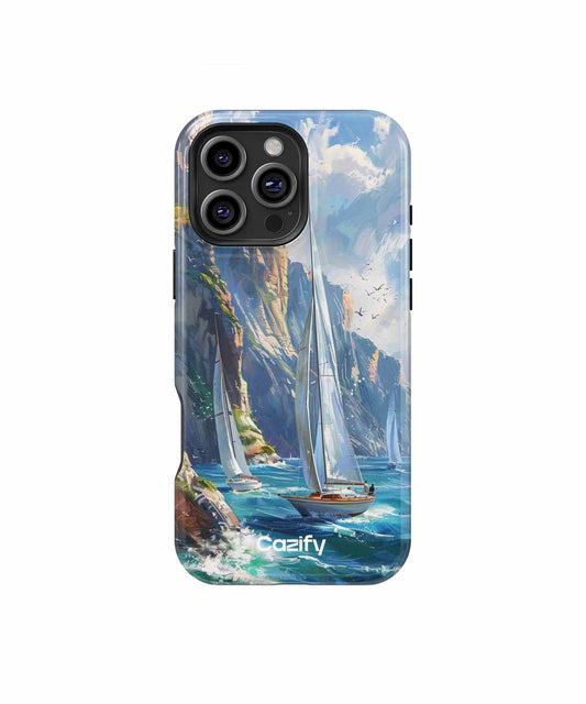 Sailing Through Colorful Coastal Waves iPhone case Case Cazify - Delivery Canada