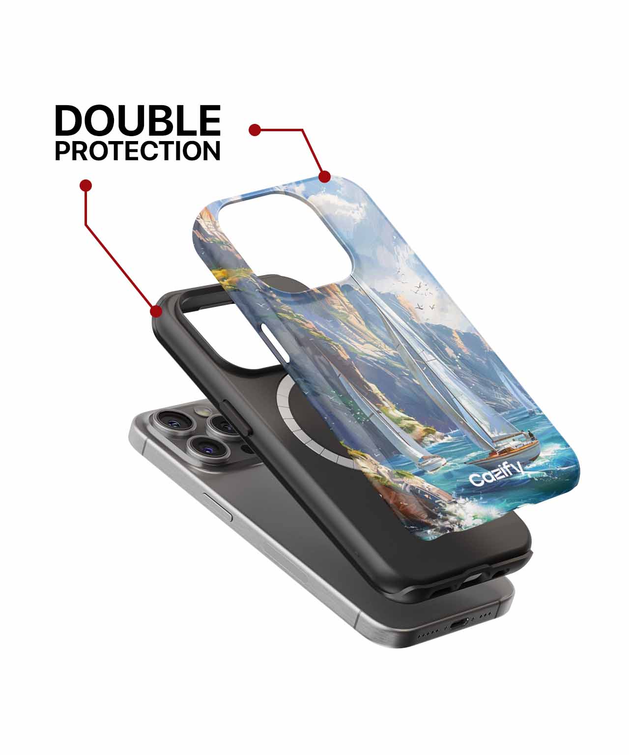 Sailing Through Colorful Coastal Waves iPhone case Case Cazify - Delivery Canada