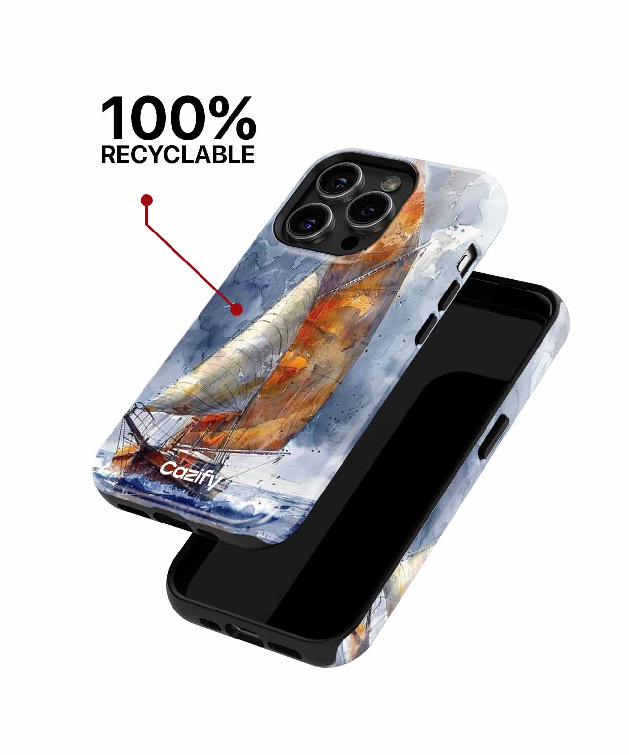Sailing Through the Stormy Waves iPhone case Case Cazify - Delivery Canada