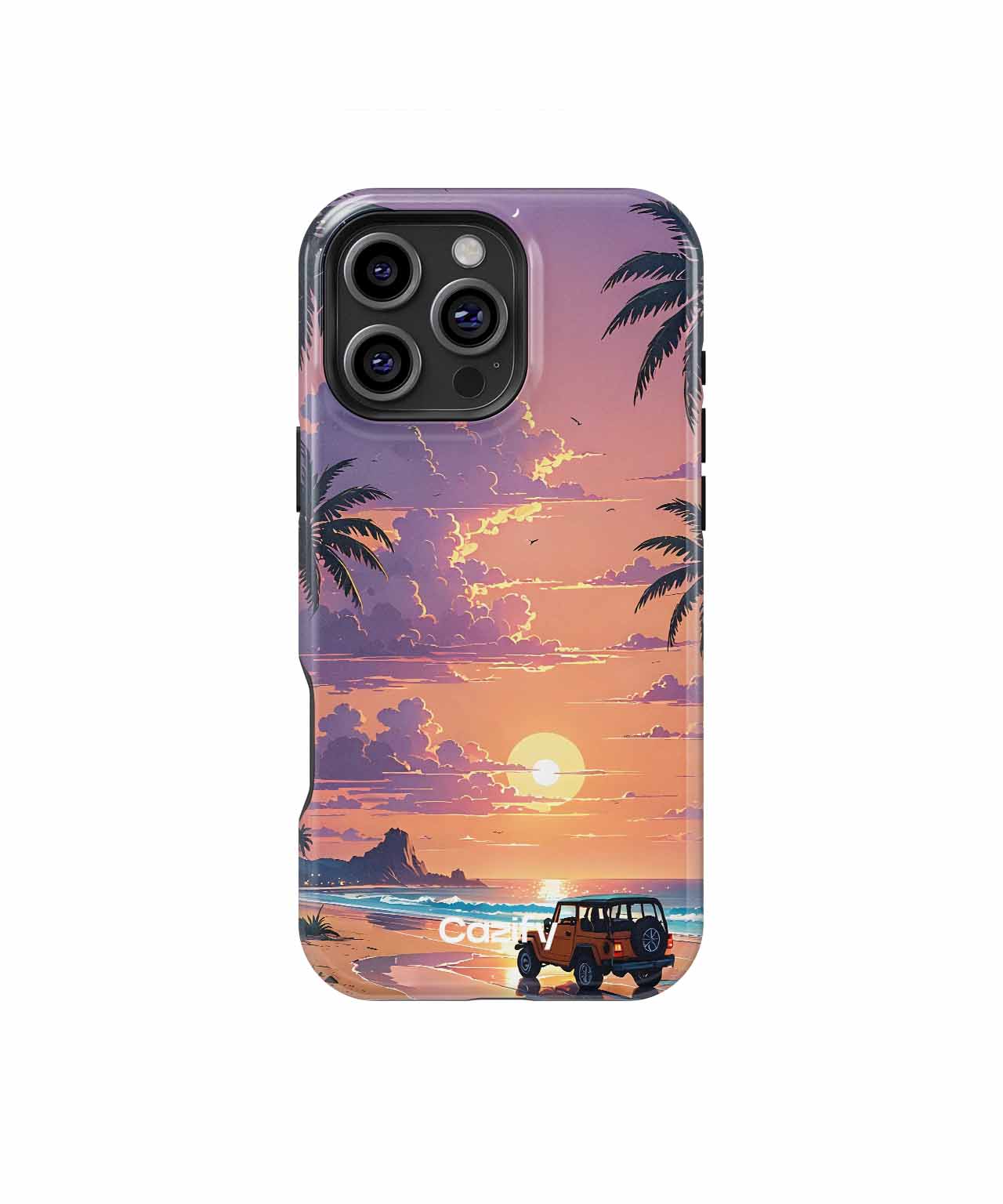 Sandy Sunset Adventure with Palm Trees iPhone case Case Cazify - Delivery Canada