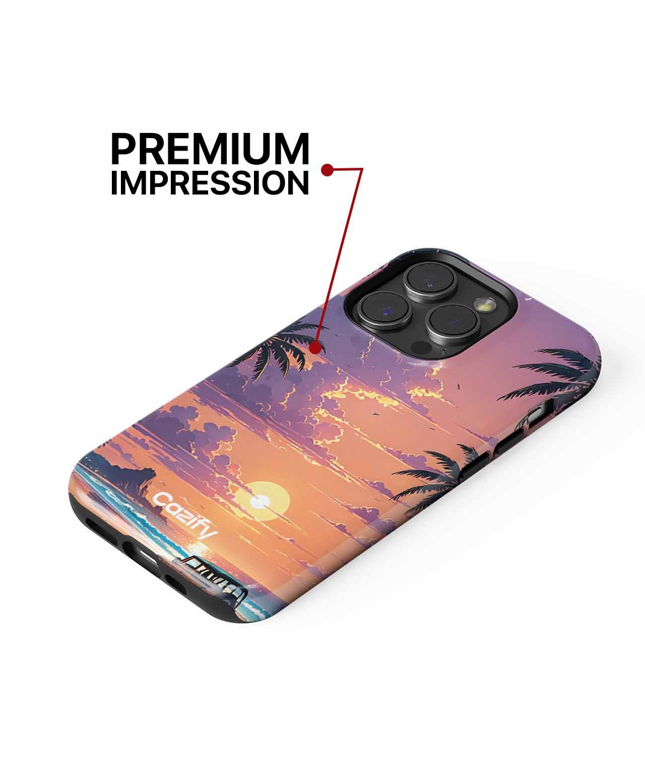 Sandy Sunset Adventure with Palm Trees iPhone case Case Cazify - Delivery Canada
