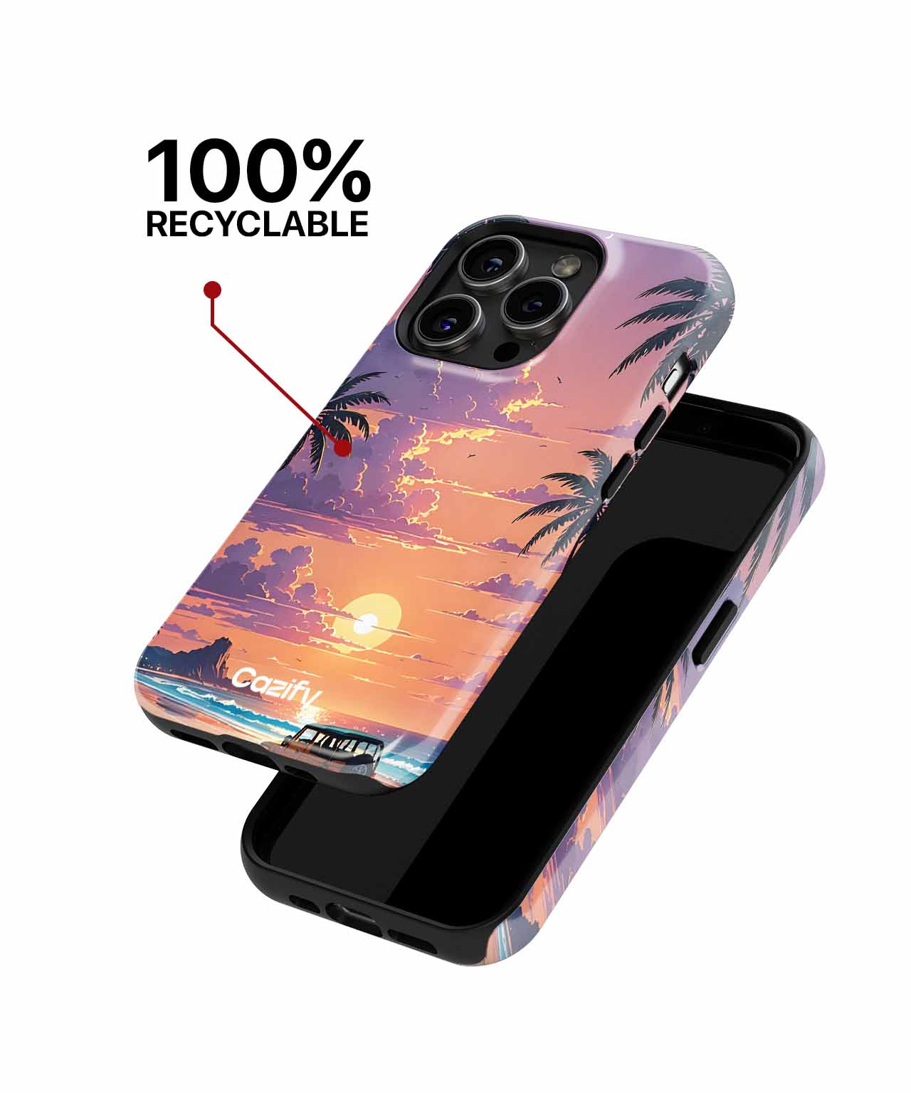 Sandy Sunset Adventure with Palm Trees iPhone case Case Cazify - Delivery Canada