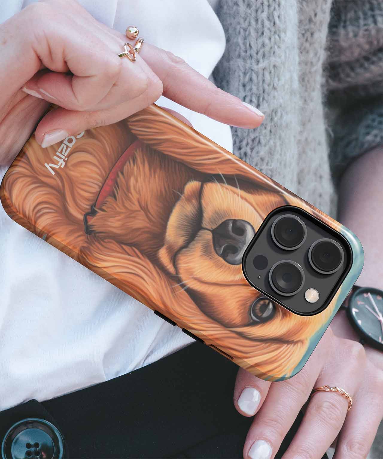 Sassy Golden Furball with Big Eyes iPhone case Case Cazify - Delivery Canada