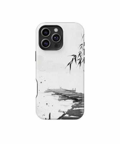 Serene Bamboo Pier in Misty Waters iPhone case Case Cazify - Delivery Canada