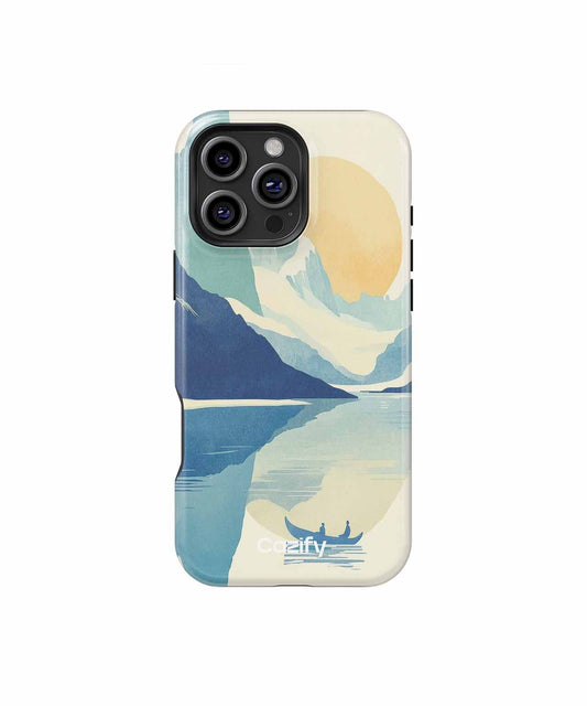 Serene Canoeing Adventure with Majestic Mountains iPhone case Case Cazify - Delivery Canada