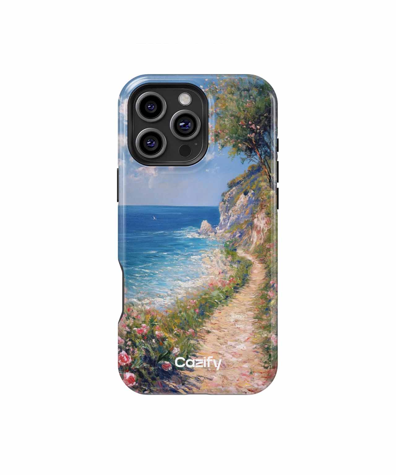 Serene Coastal Pathway with Blossoms iPhone case Case Cazify - Delivery Canada