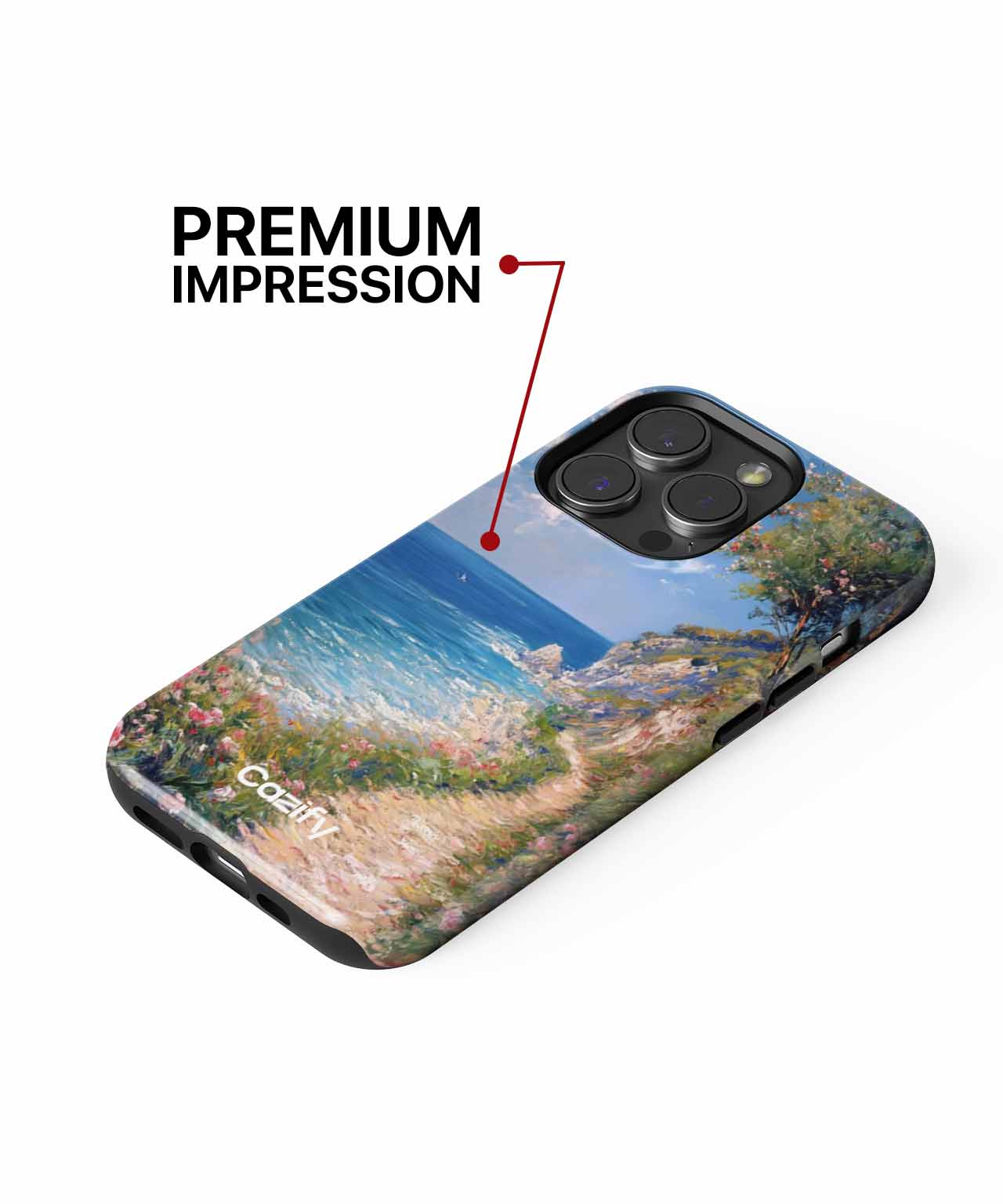 Serene Coastal Pathway with Blossoms iPhone case Case Cazify - Delivery Canada