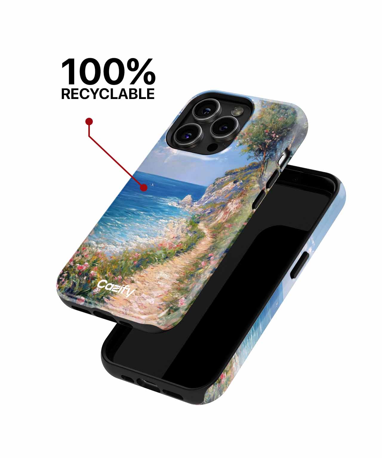 Serene Coastal Pathway with Blossoms iPhone case Case Cazify - Delivery Canada