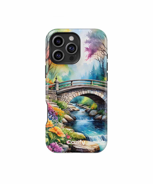 Serene Colorful Bridge Over Water iPhone case Case Cazify - Delivery Canada
