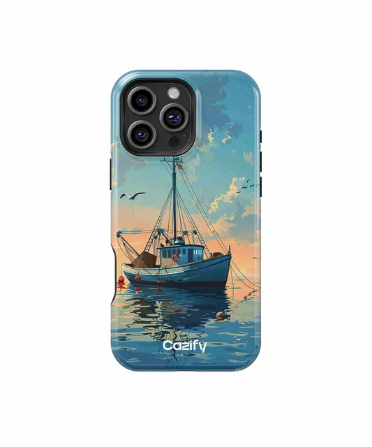 Serene Fishing Boat on Calm Waters iPhone case Case Cazify - Delivery Canada