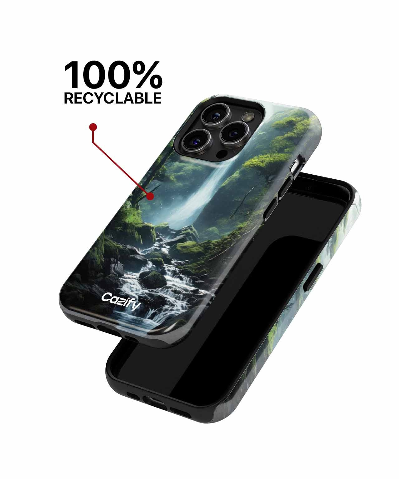 Serene Jungle Waterfall Escape iPhone case Case Cazify - Delivery Canada