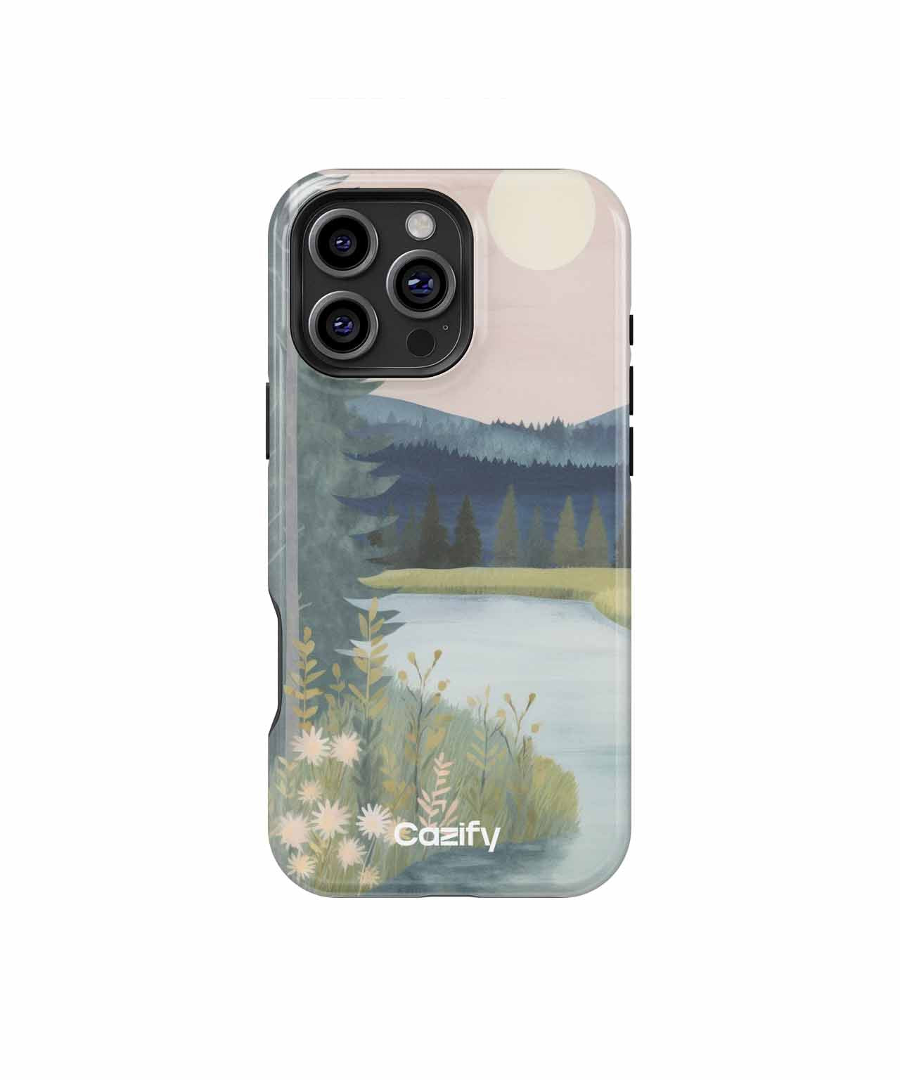 Serene Moonlit Landscape with River iPhone case Case Cazify - Delivery Canada