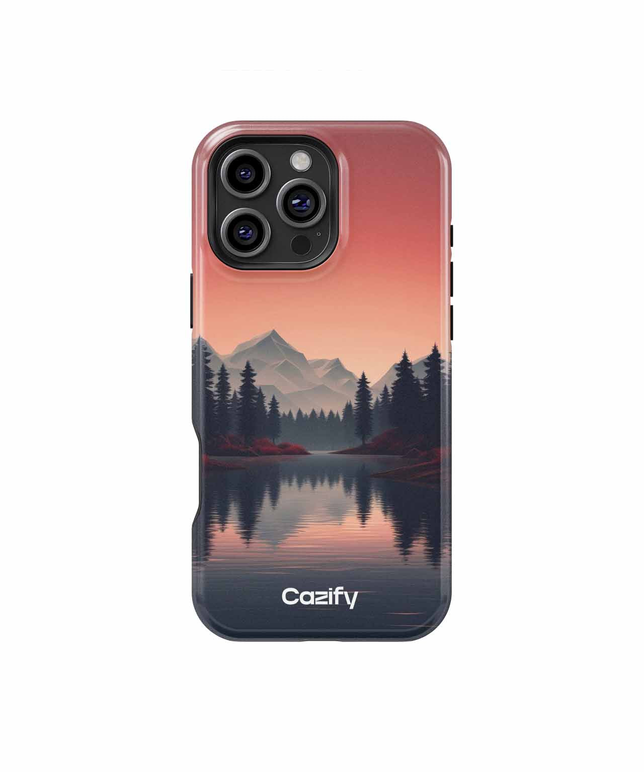 Serene Moonlit Mountain Reflection iPhone case Case Cazify - Delivery Canada