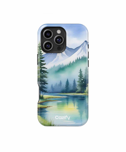 Serene Mountain Reflection in Nature iPhone case Case Cazify - Delivery Canada