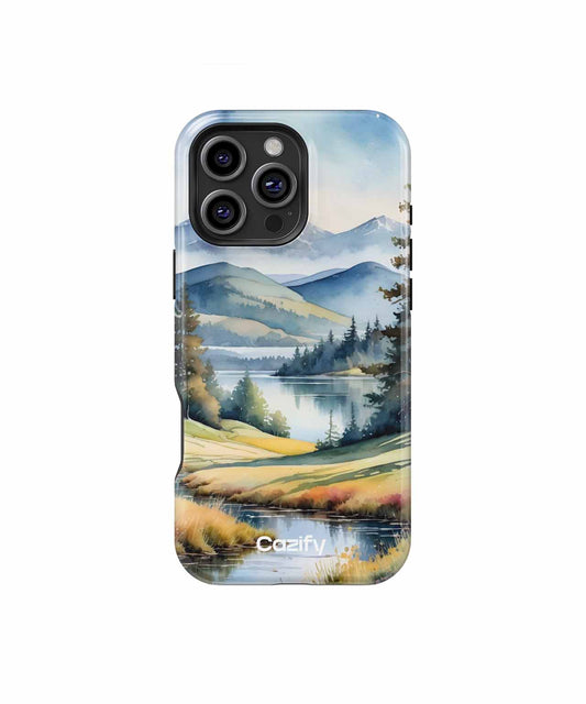 Serene Mountain Retreat with Water Reflections iPhone case Case Cazify - Delivery Canada