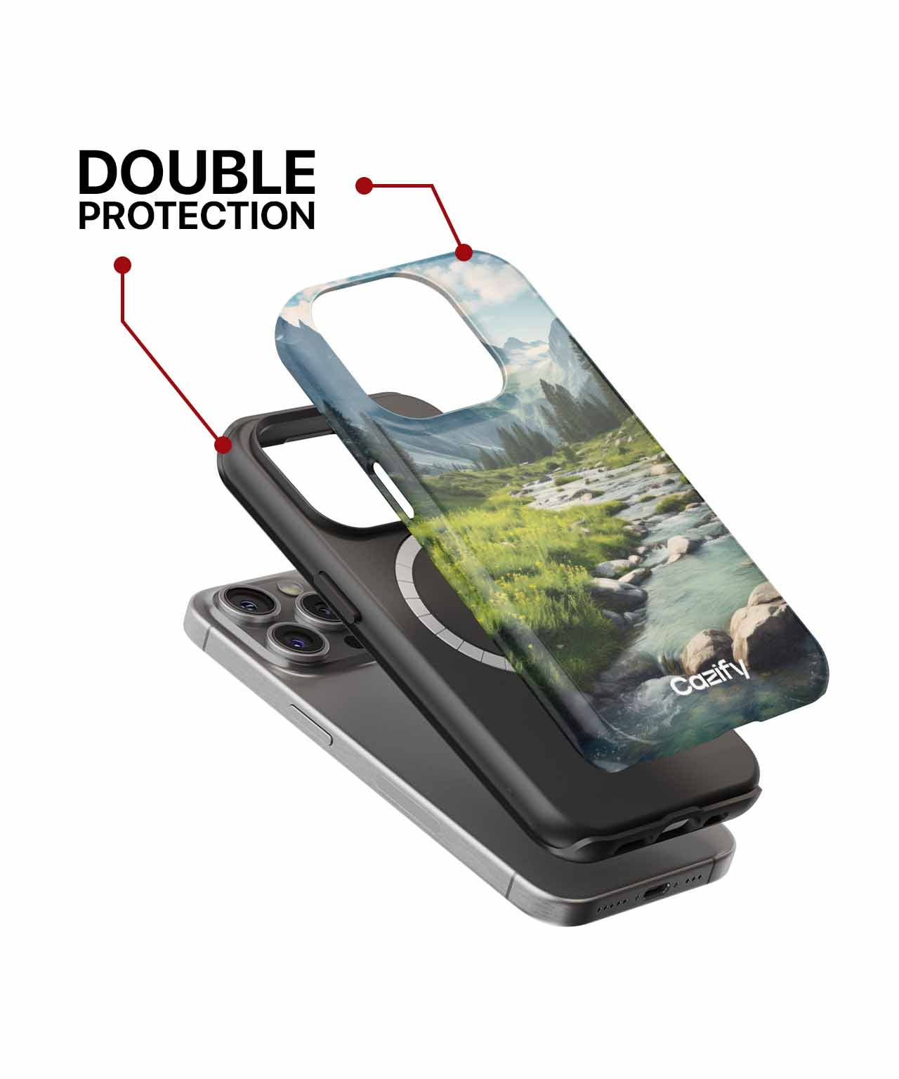 Serene Mountain Stream with Lush Greens iPhone case Case Cazify - Delivery Canada