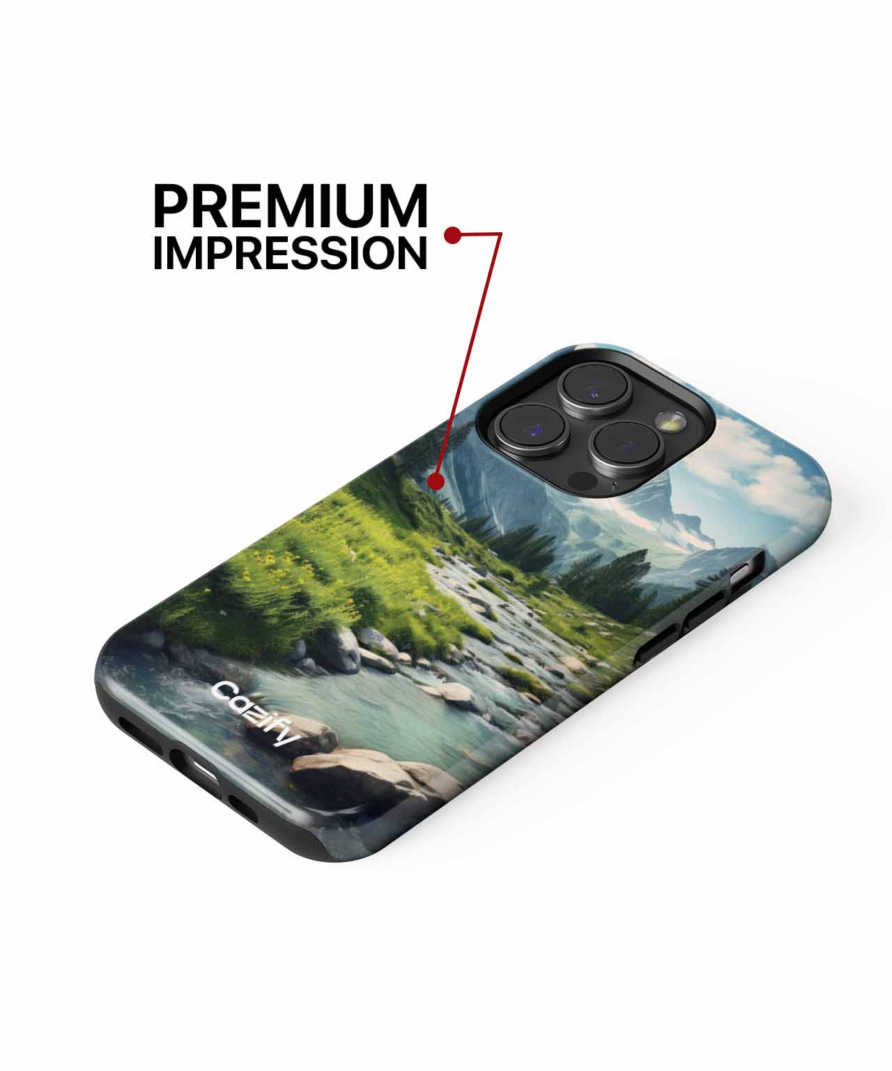 Serene Mountain Stream with Lush Greens iPhone case Case Cazify - Delivery Canada