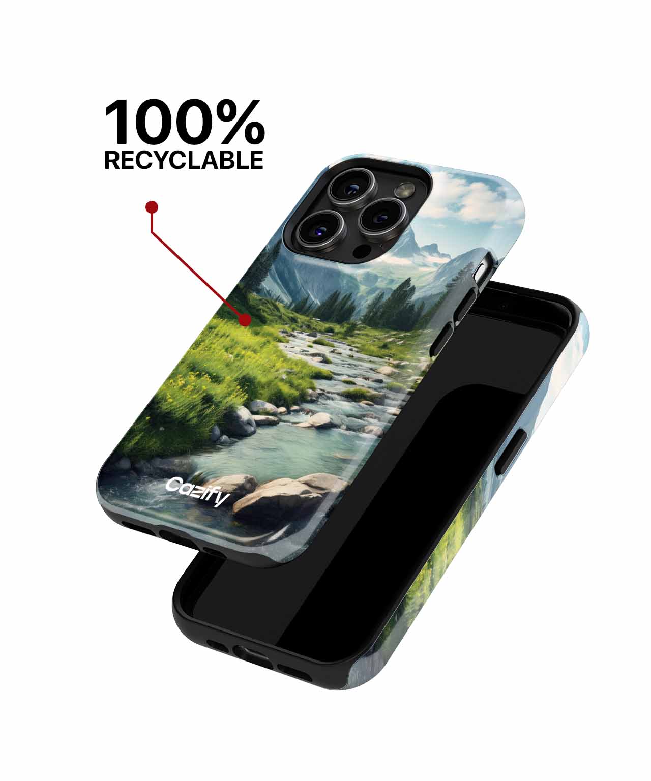 Serene Mountain Stream with Lush Greens iPhone case Case Cazify - Delivery Canada