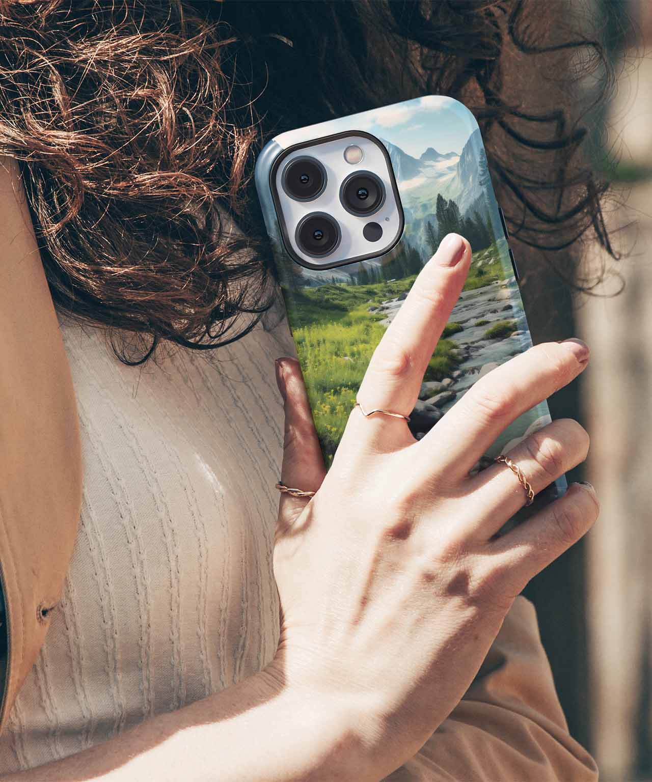 Serene Mountain Stream with Lush Greens iPhone case Case Cazify - Delivery Canada