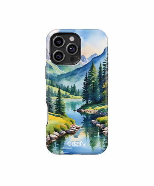 Serene Nature Escape with Majestic Mountains iPhone case Case Cazify - Delivery Canada