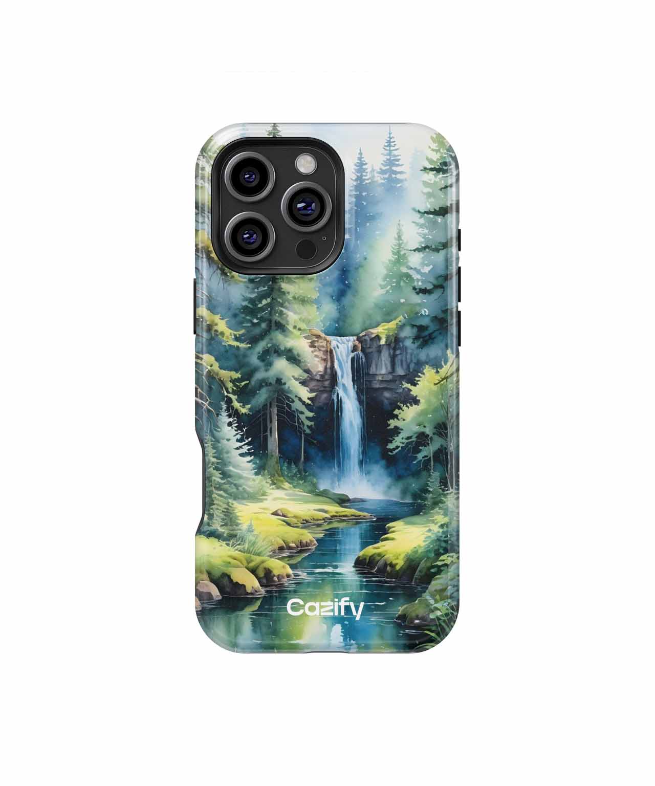 Serene Nature Escape with Waterfall iPhone case Case Cazify - Delivery Canada