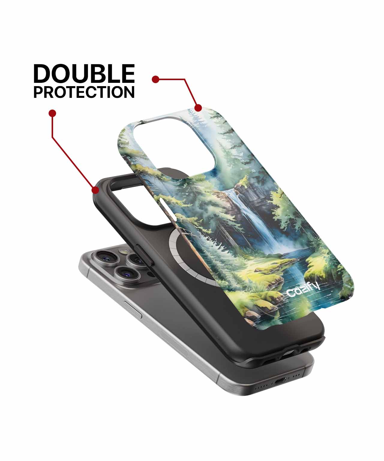 Serene Nature Escape with Waterfall iPhone case Case Cazify - Delivery Canada
