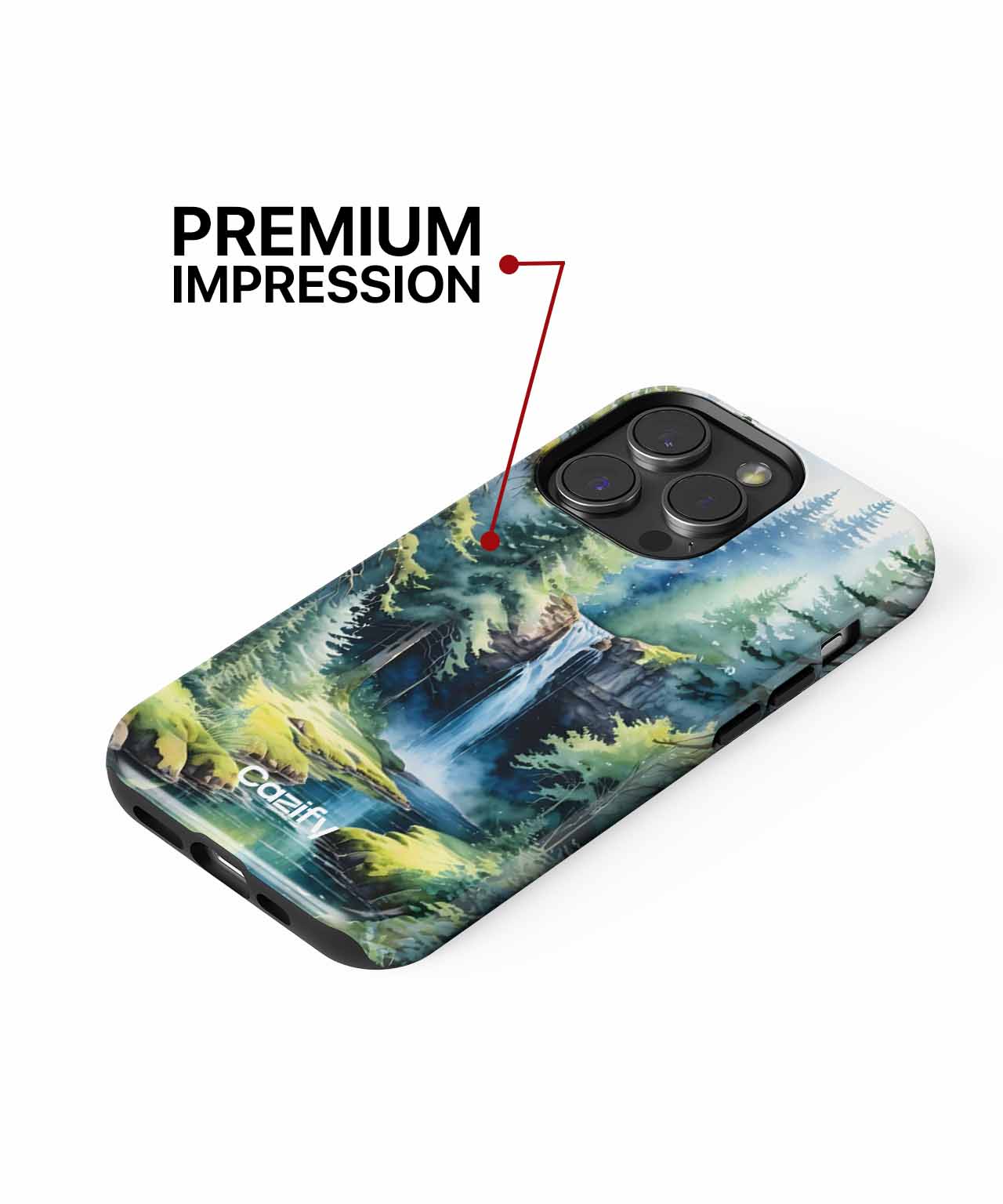Serene Nature Escape with Waterfall iPhone case Case Cazify - Delivery Canada