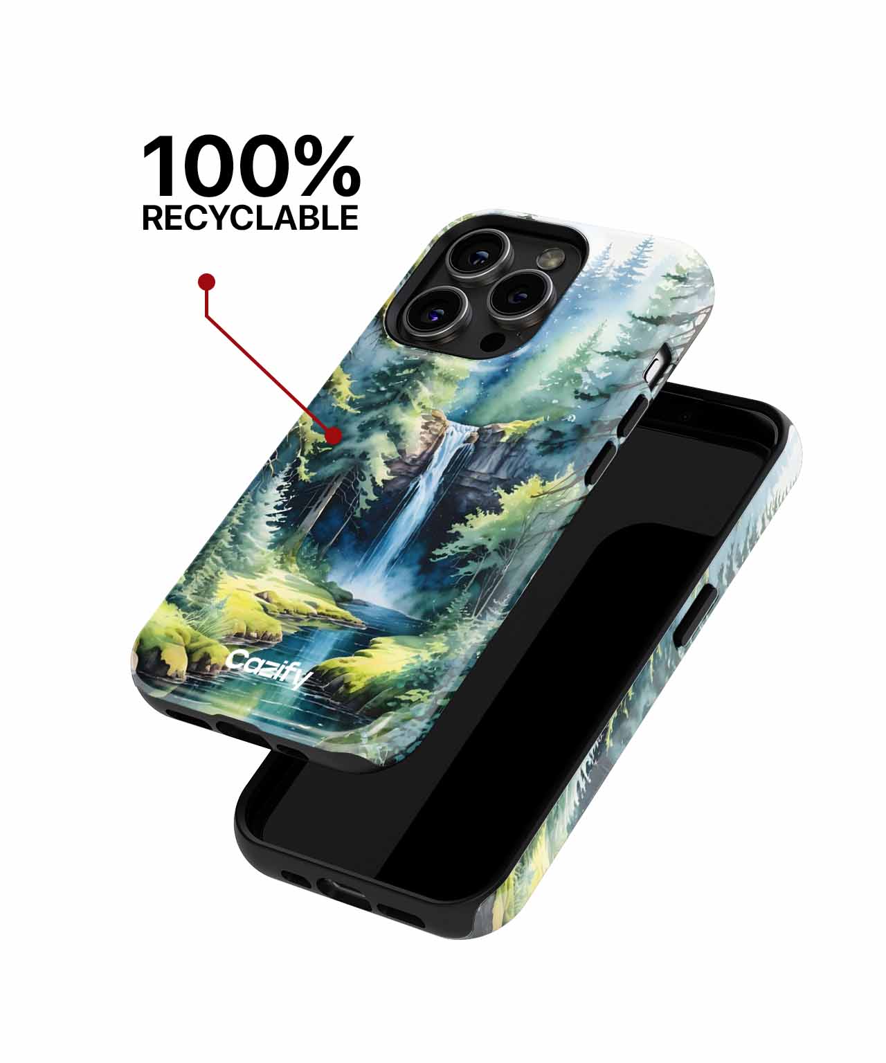 Serene Nature Escape with Waterfall iPhone case Case Cazify - Delivery Canada