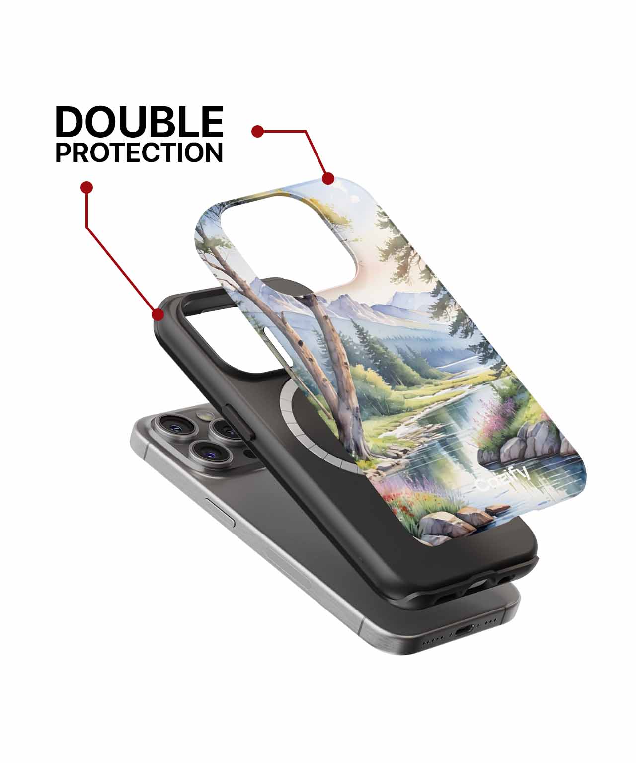 Serene Nature's Paradise with Flowing River iPhone case Case Cazify - Delivery Canada
