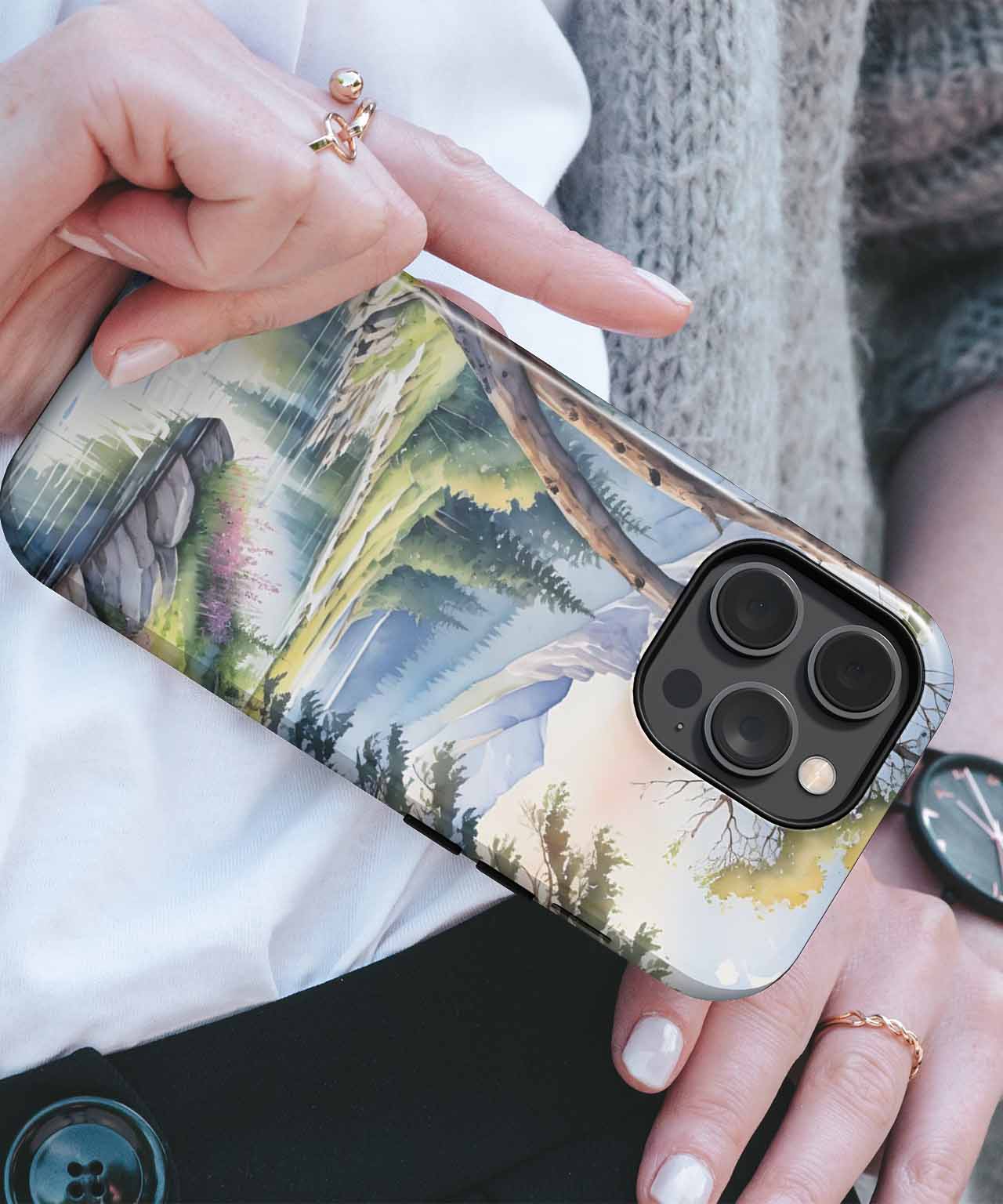 Serene Nature's Paradise with Flowing River iPhone case Case Cazify - Delivery Canada