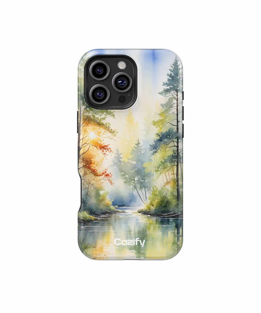 Serene river adventure with glowing trees iPhone case Case Cazify - Delivery Canada