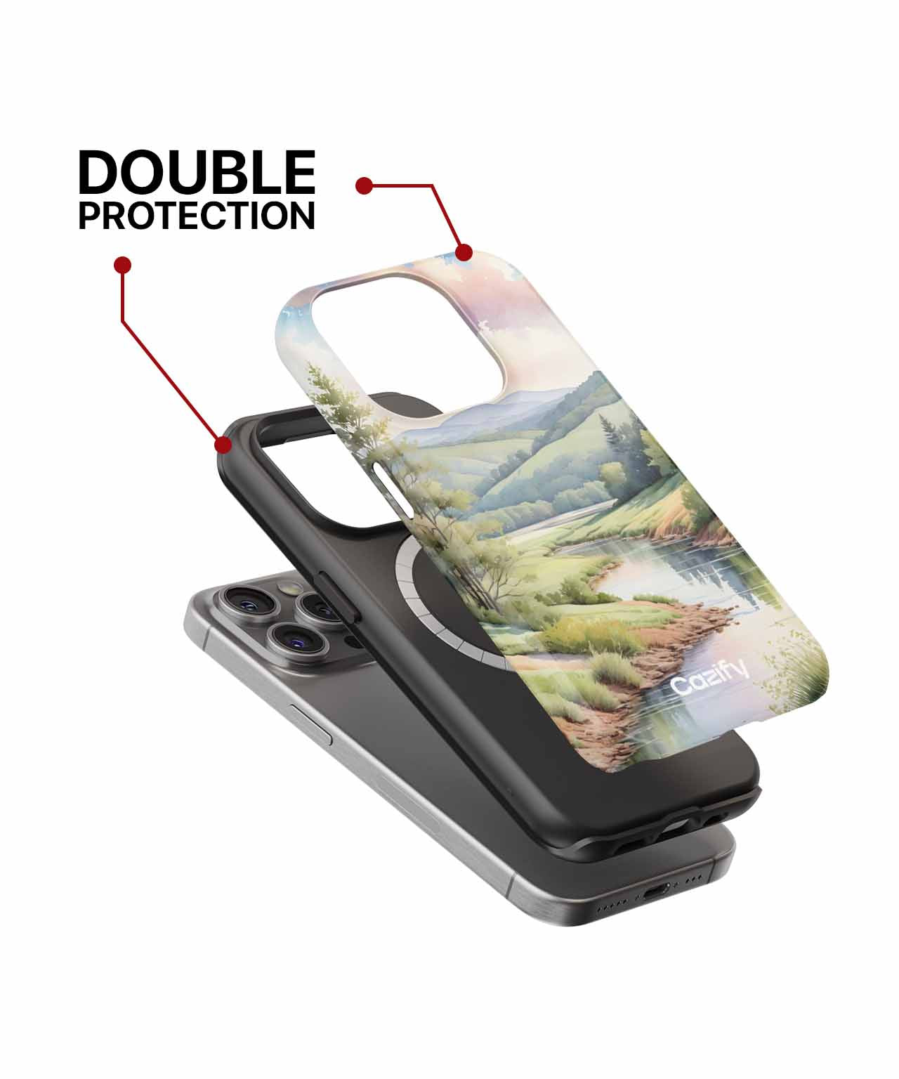 Serene Riverbank Escape with Majestic Hills iPhone case Case Cazify - Delivery Canada