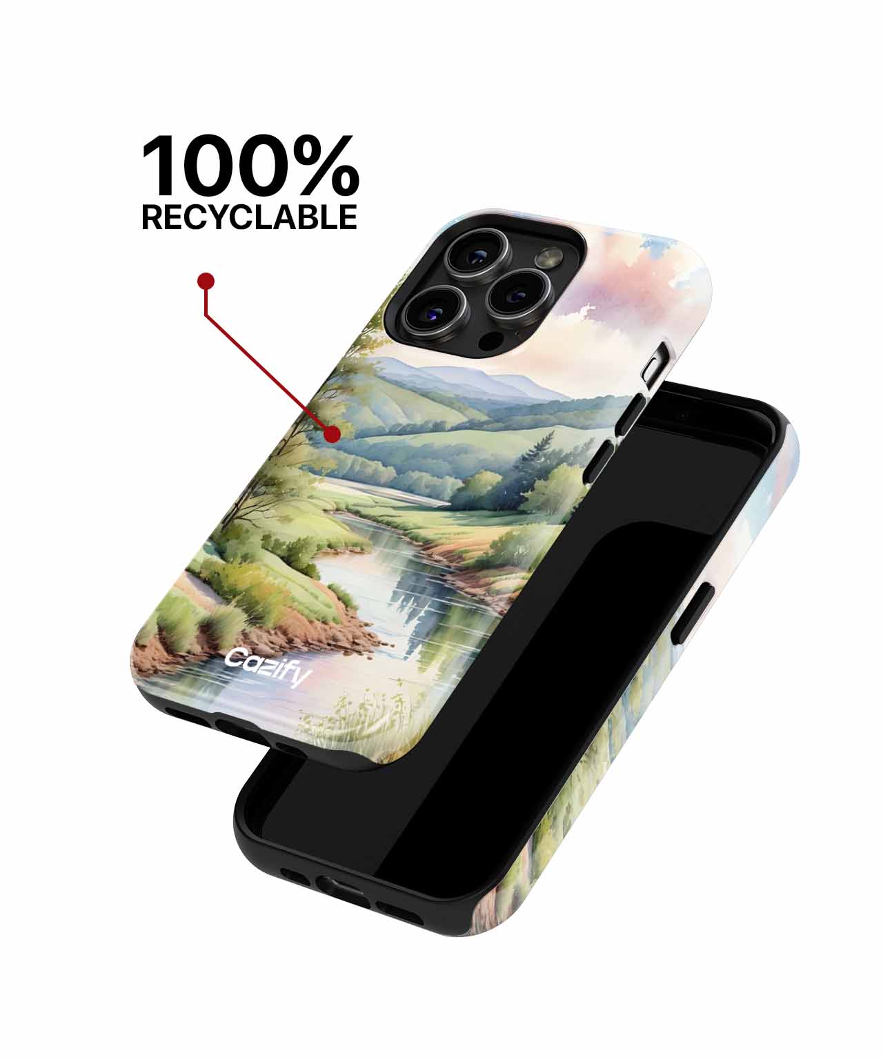 Serene Riverbank Escape with Majestic Hills iPhone case Case Cazify - Delivery Canada