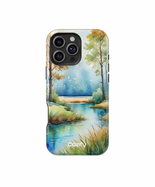 Serene Riverbank Retreat in Autumn iPhone case Case Cazify - Delivery Canada