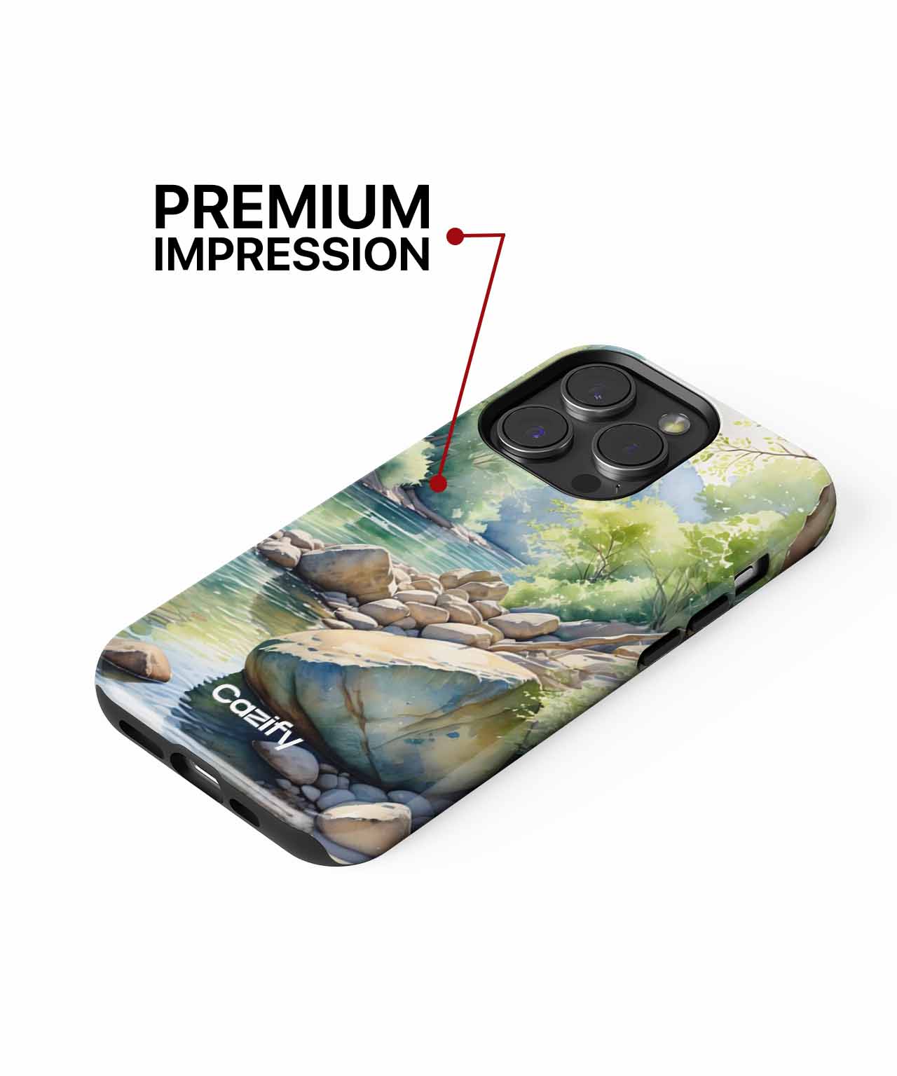 Serene Riverbank Retreat with Rocky Beaches iPhone case Case Cazify - Delivery Canada