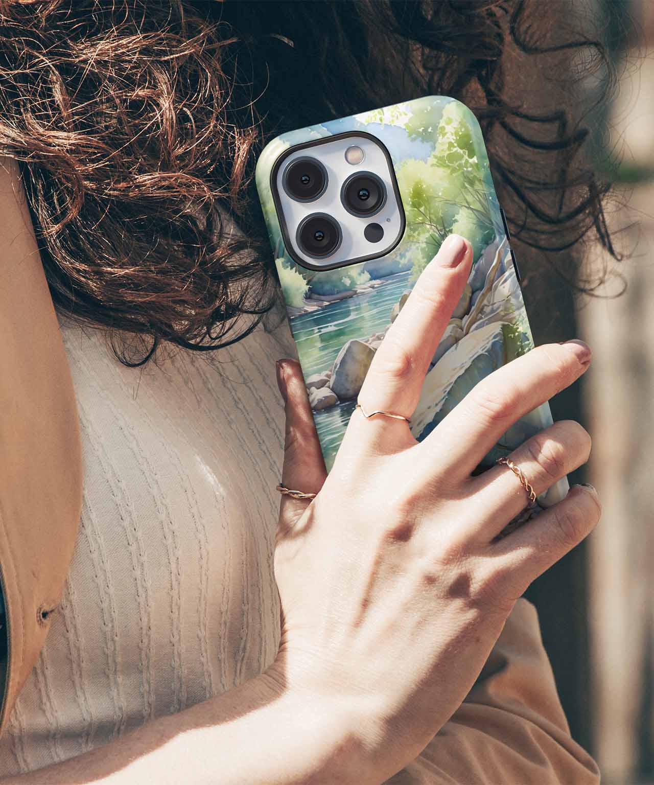 Serene Riverbank Retreat with Rocky Beaches iPhone case Case Cazify - Delivery Canada