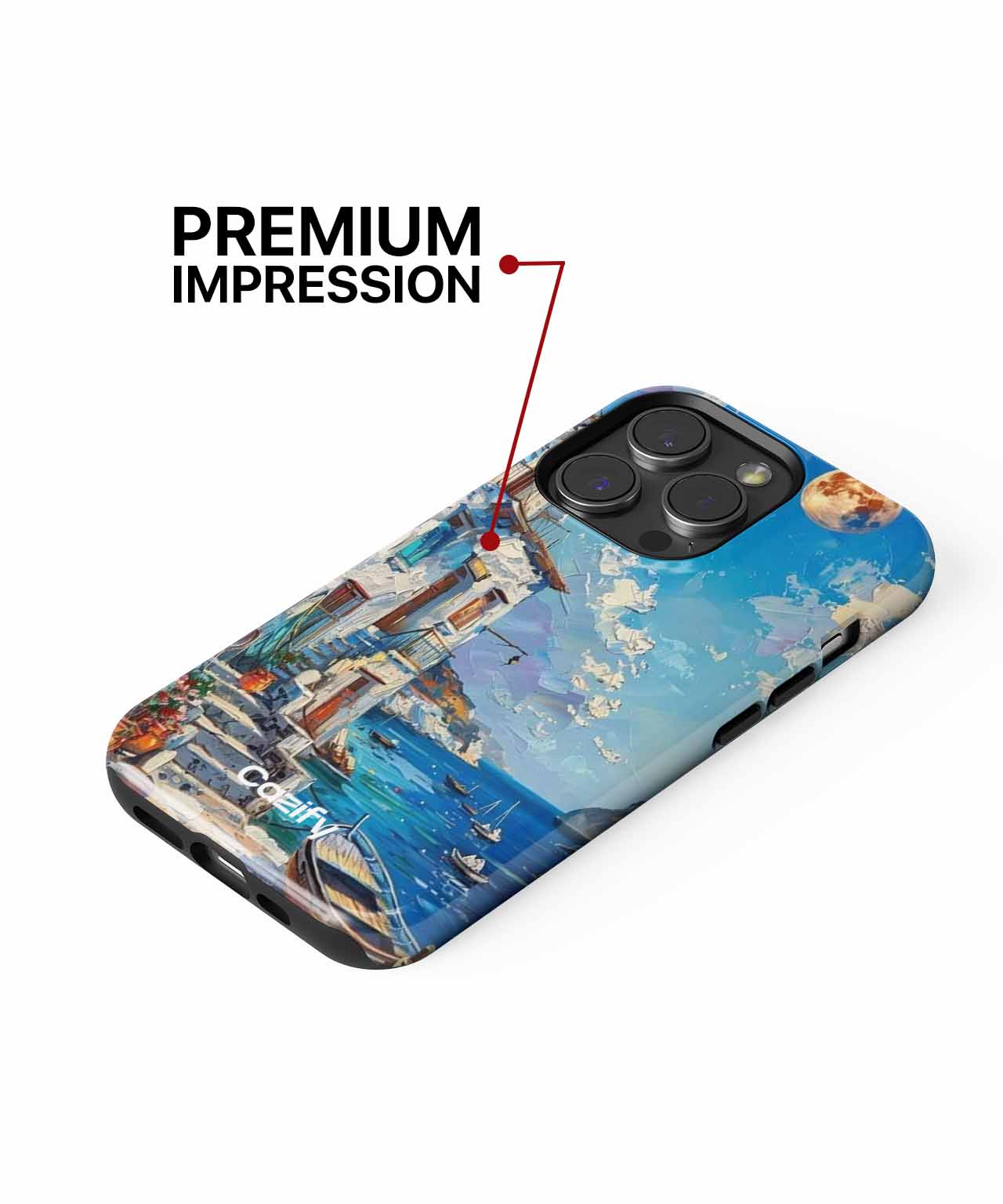 Serene Seaside Village with Moonlight iPhone case Case Cazify - Delivery Canada