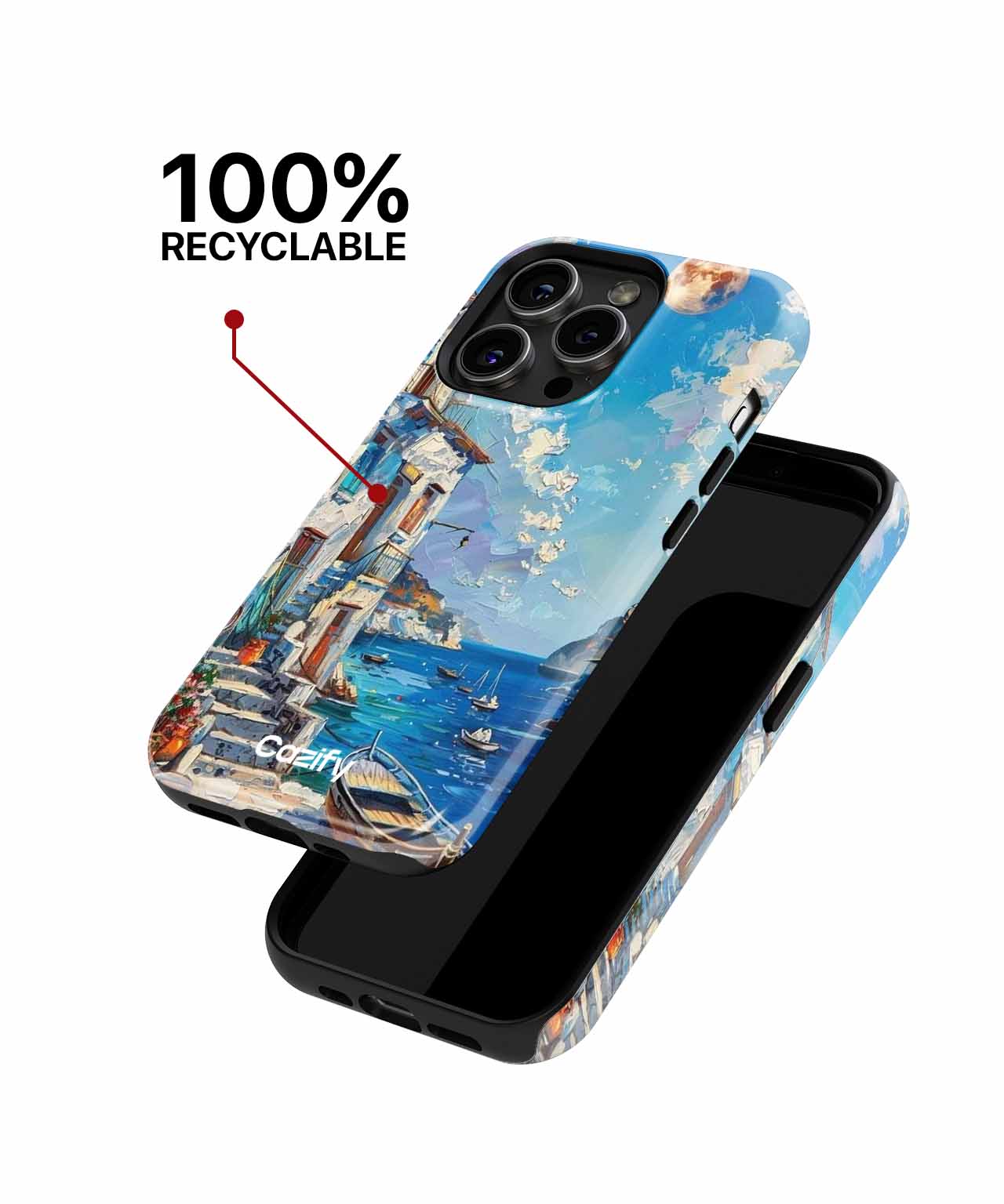 Serene Seaside Village with Moonlight iPhone case Case Cazify - Delivery Canada