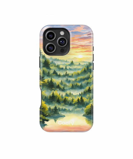 Serene Sunrise Over Misty Forest iPhone case Case Cazify - Delivery Canada