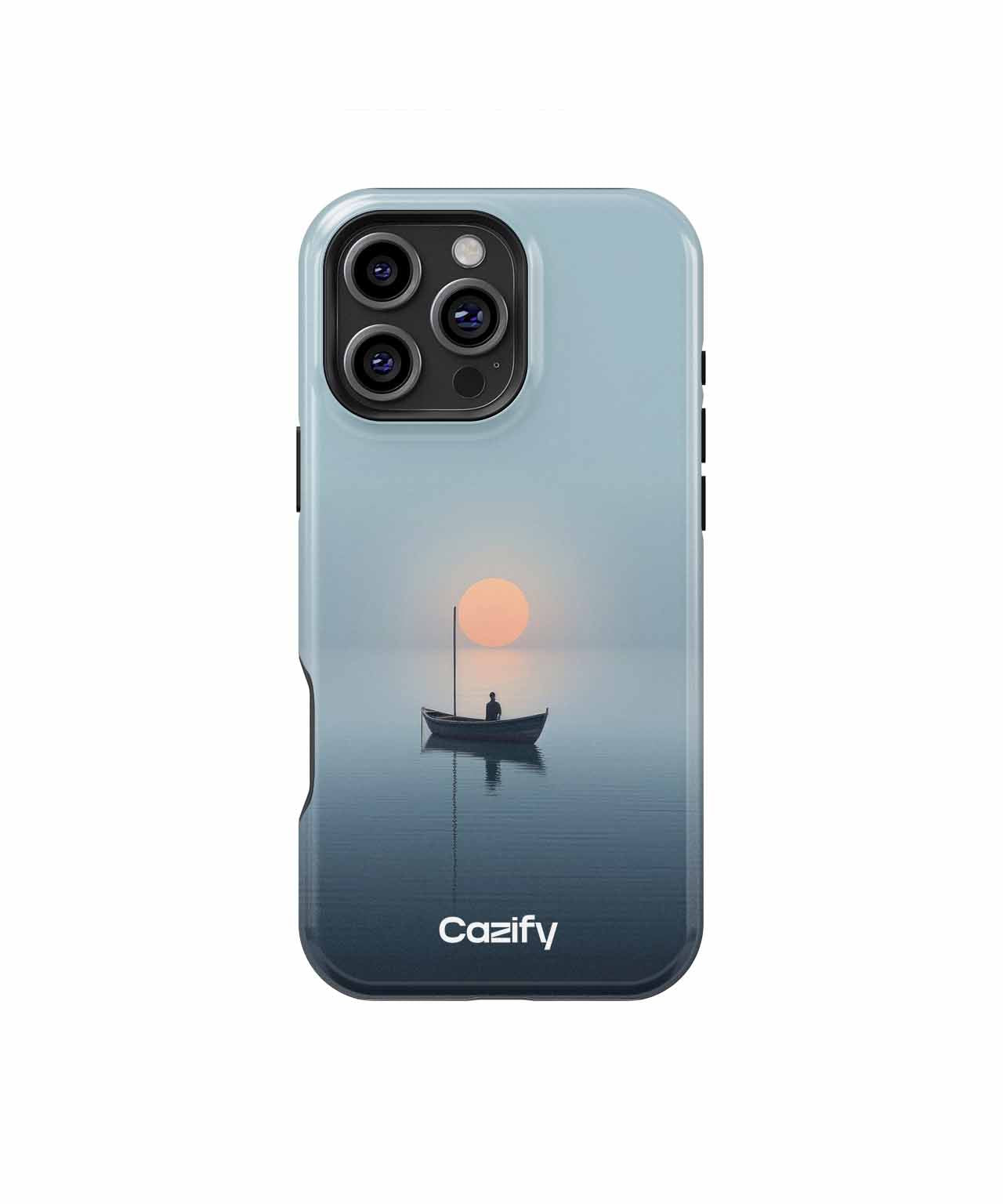 Serene sunset boat solitude iPhone case Case Cazify - Delivery Canada