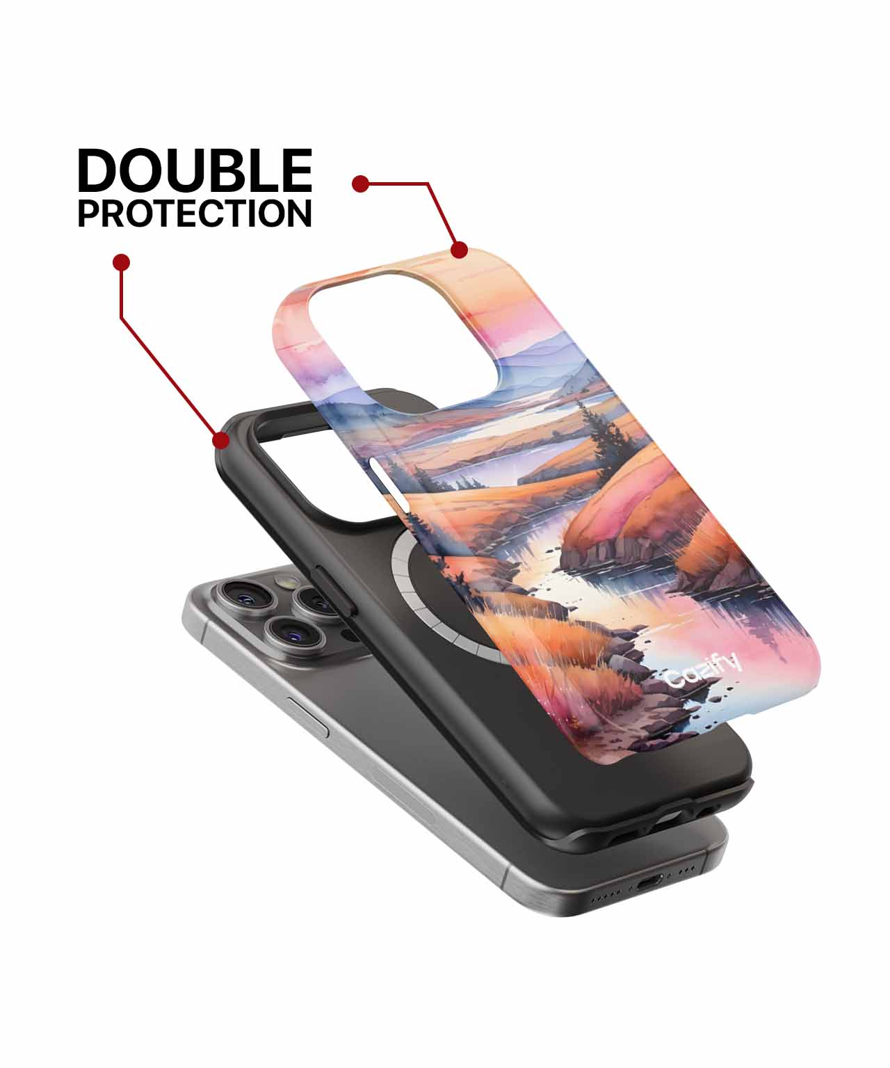 Serene Sunset Over Colorful Hills iPhone case Case Cazify - Delivery Canada