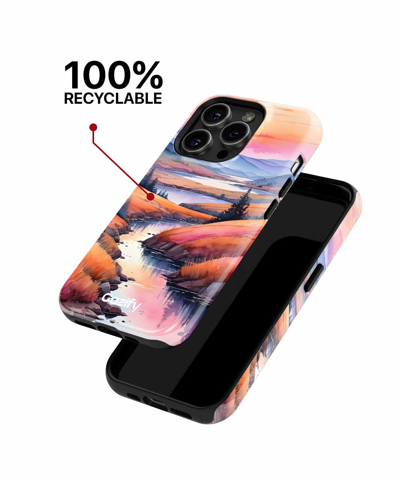 Serene Sunset Over Colorful Hills iPhone case Case Cazify - Delivery Canada