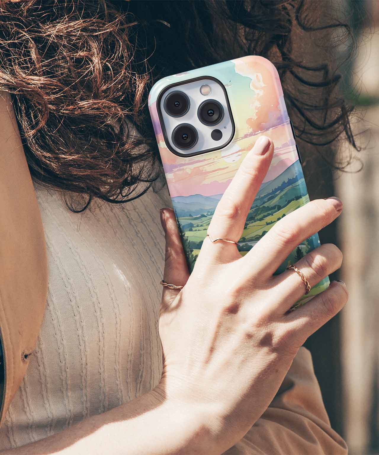 Serene Sunset Over Rolling Hills iPhone case Case Cazify - Delivery Canada