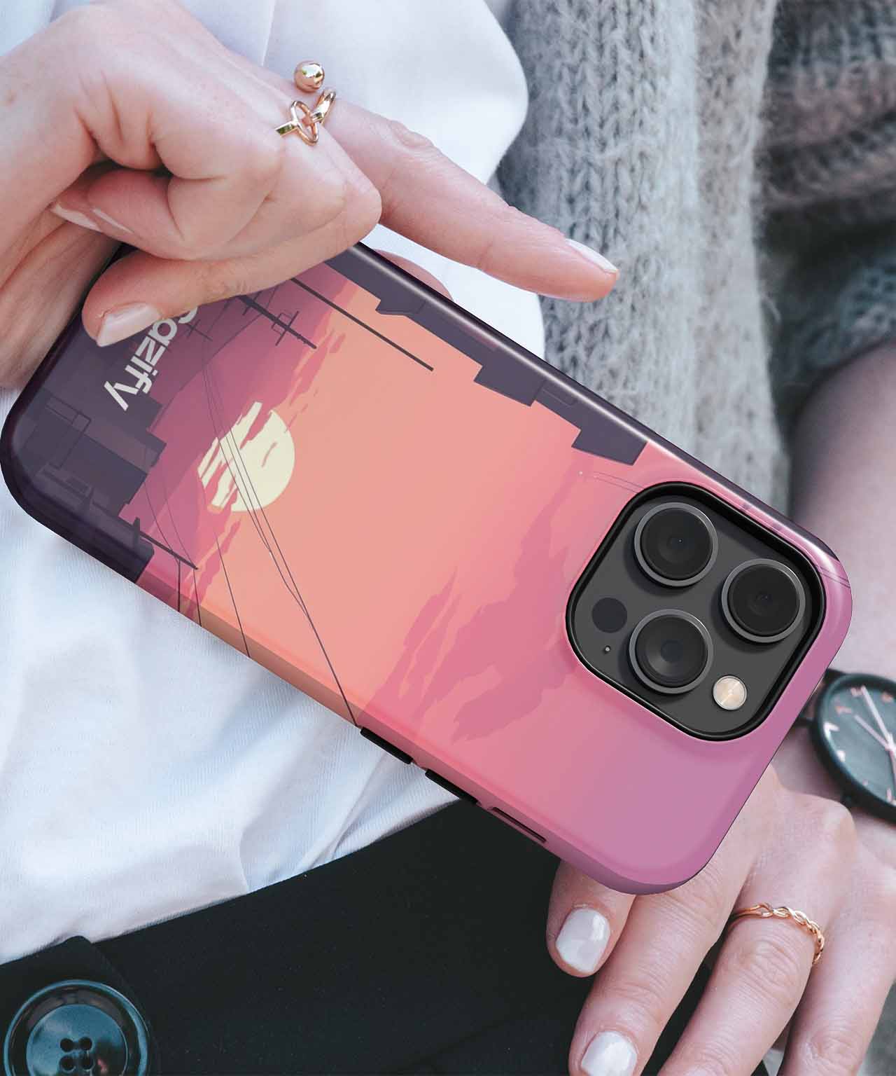 Serene Sunset Over Urban Skyline iPhone case Case Cazify - Delivery Canada