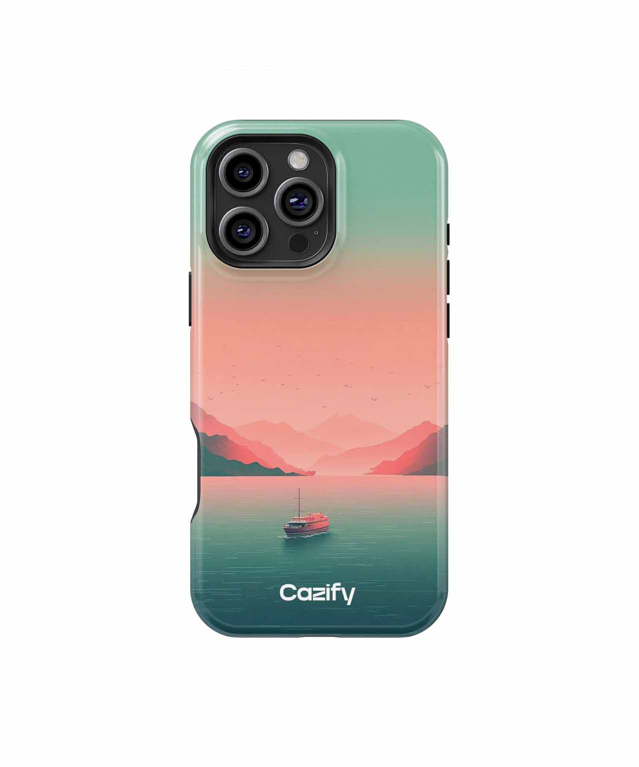 Serene Sunset Voyage with Mountains iPhone case Case Cazify - Delivery Canada