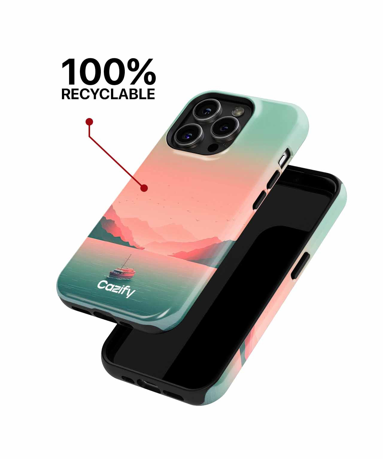 Serene Sunset Voyage with Mountains iPhone case Case Cazify - Delivery Canada